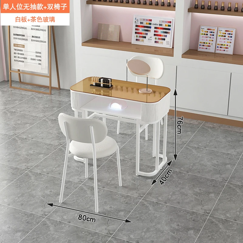 Replica glazen nagel bureauaccessoires esthetische witte nagel bureau manicure station tafel esthetische Tavolo manicure meubelen