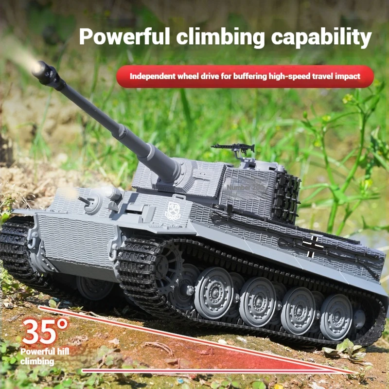 Nowość w magazynie Taigen 1/24 Rc Battle Tank Tiger I Radio Control Wojskowe czołgi Podczerwień Samochody bojowe Pojazd Th23570 Zabawki dla chłopców