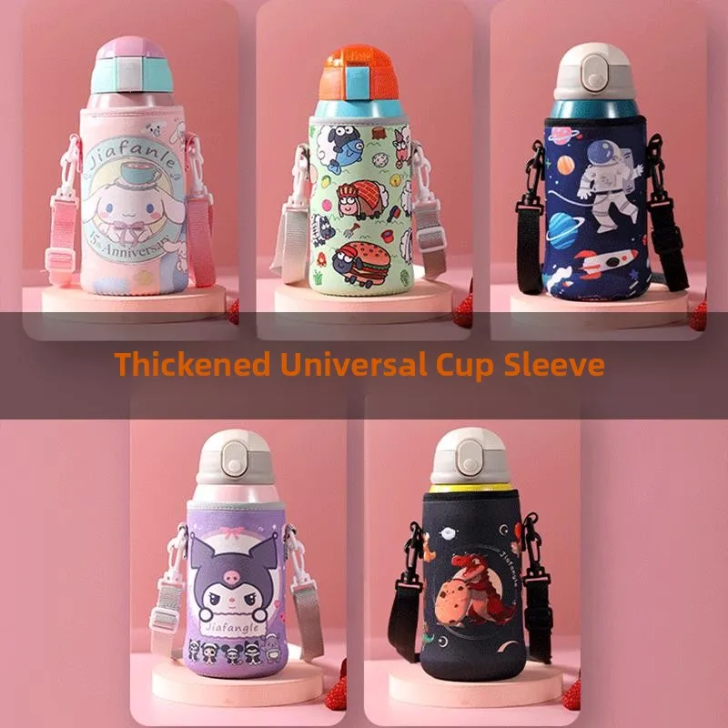 

Large Capacity Insulated Mug Cover with Handle Diagonal Cross Baby Carrier Universal Water Bottle Protective Cup Cover
