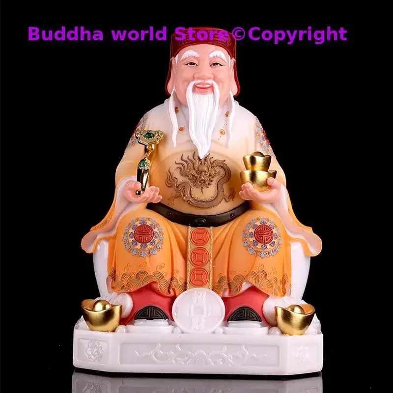 A PAIR 2P Indonesia Vietnam HOME SHOP jade Buddha statue Bring good luck God of wealth Recruit wealth TU DI GONG Mammon statue