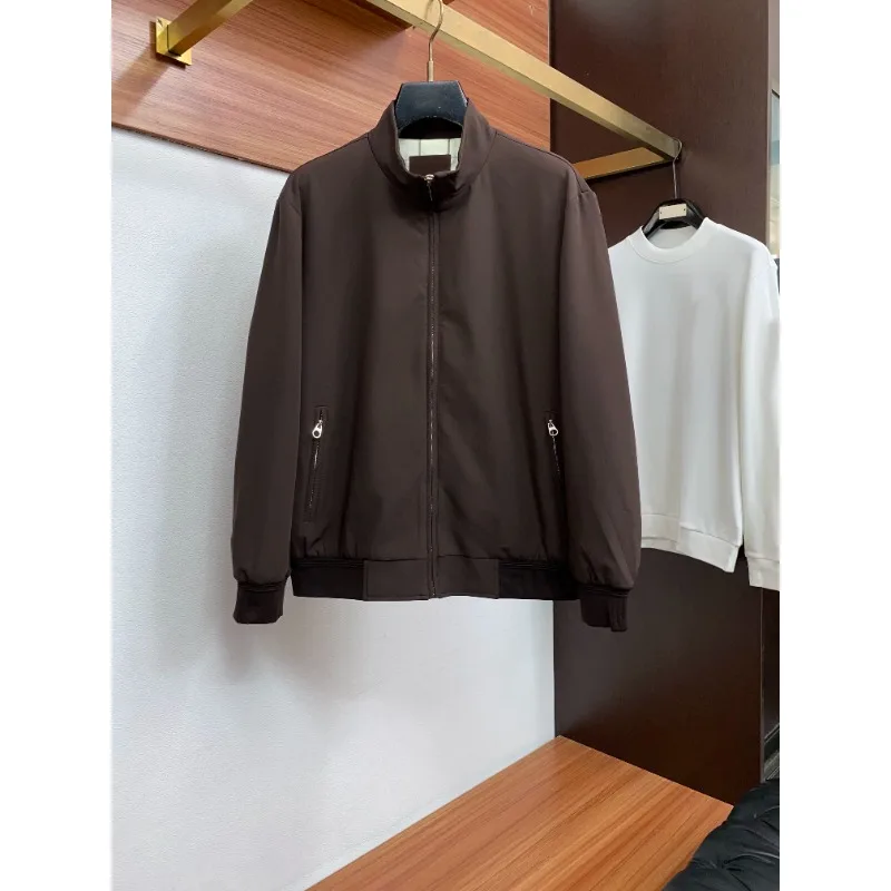 LP Style 26AW New Men Lapel Zip Up Jacket Minimalist Zipper Design Business Casual Versatile Outerwear