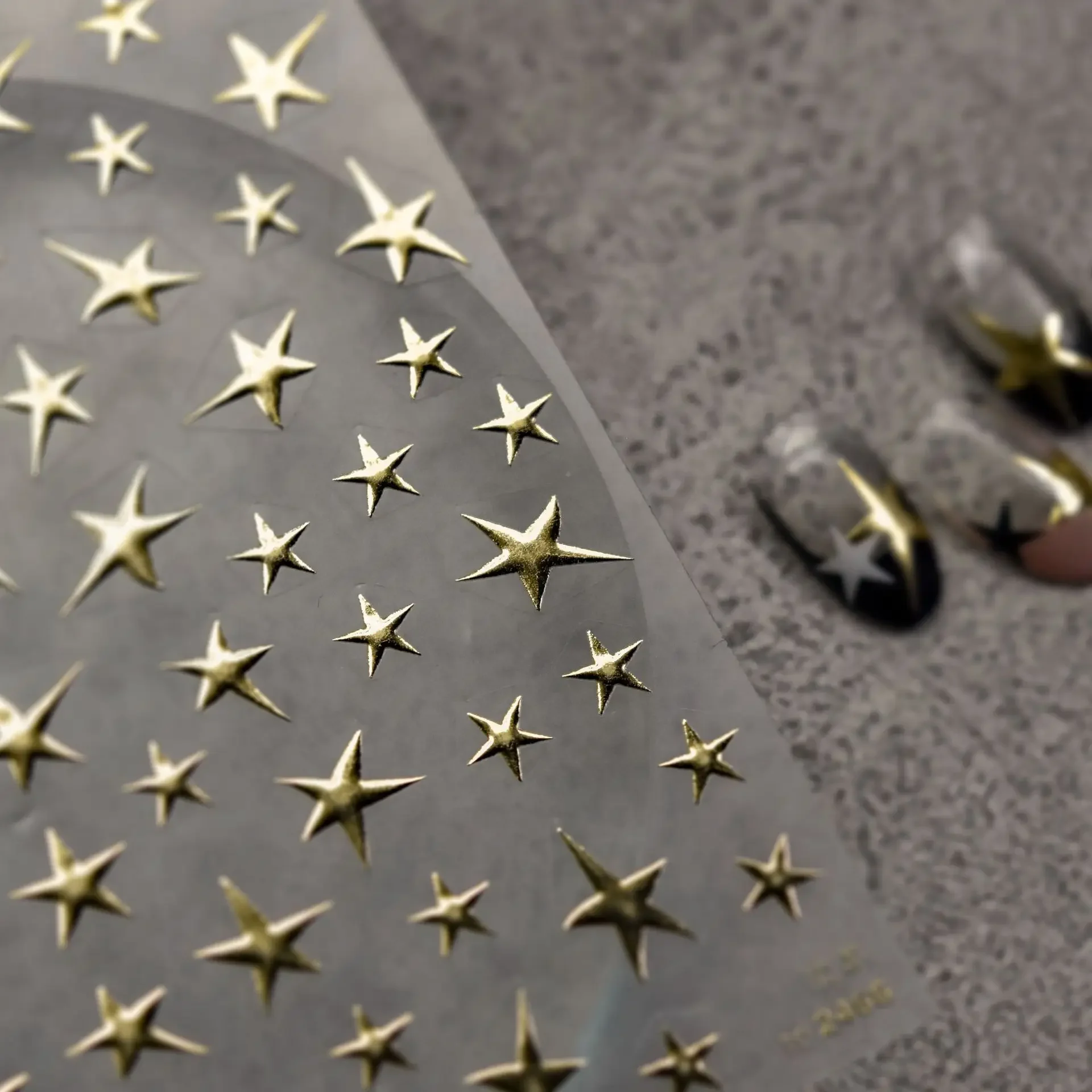 1pcs 5D Bronzing Retro Fire Nail Art Stickers Luxury Gold Silver Star Pattern Nail Decorations Transfer Decals DIY Accessories