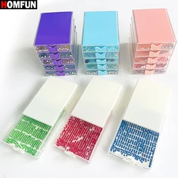 HOMFUN 5D Diamond Painting Multi Placing Tray for Round Square Drill Storage Box Single Multi Section Plate Tools Akcesoria