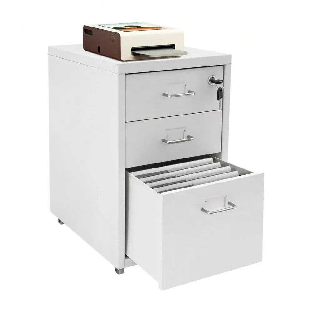 

Office Storage Cabinets And ShelvingVertical File Cabinet, Metal Mobile File Cabinet With Lock, Filing Cabinet Under Desk