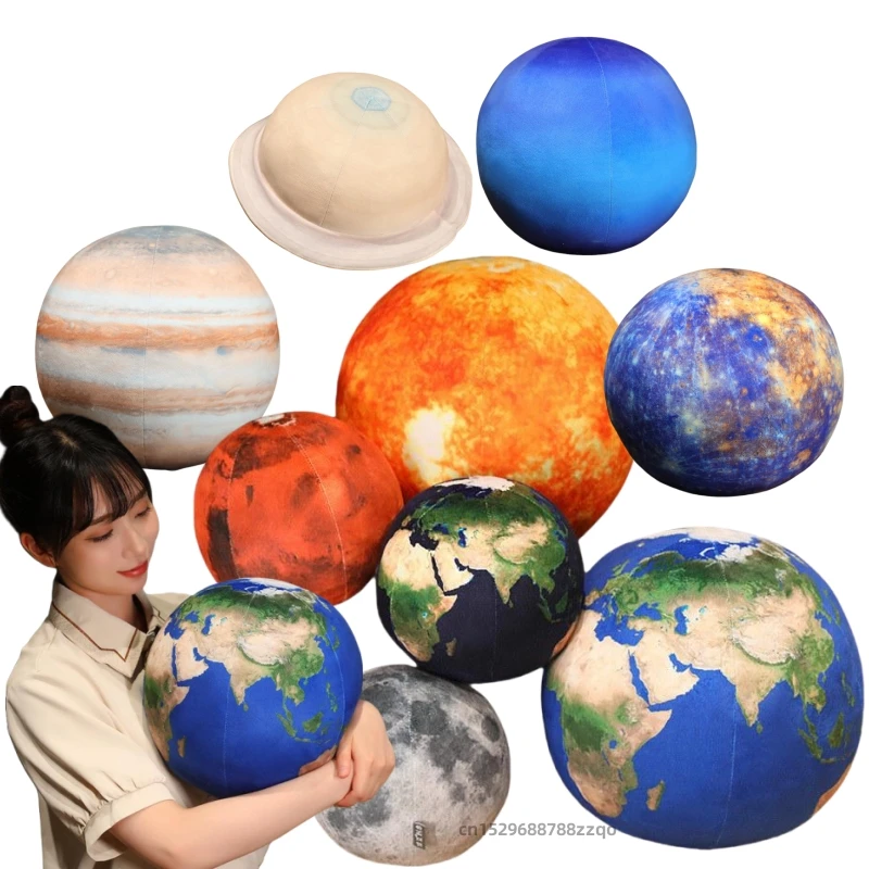 27cm Simulation Earth Sun Mars Jupiter Plush Toy Stuffed Planets in the Solar System Soft Doll Pillow Cushion Toys Birthday Gift