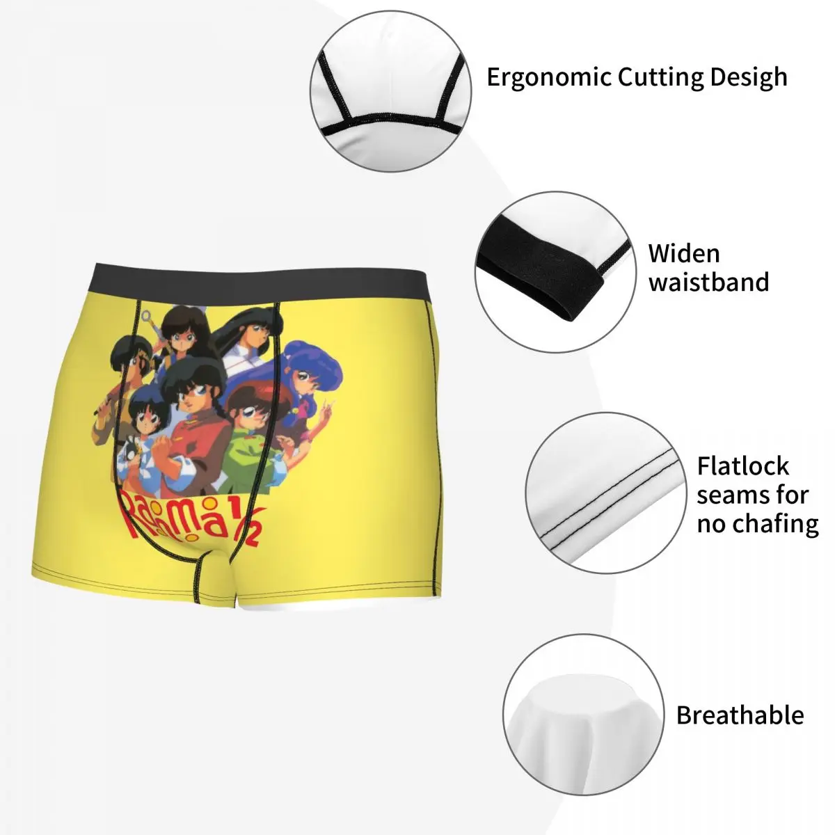 Calzoncillos Boxer, pantalones cortos Ranma 1/2 Saotome Pig, bragas para niñas, ropa interior ventilada para hombre, regalo para novio