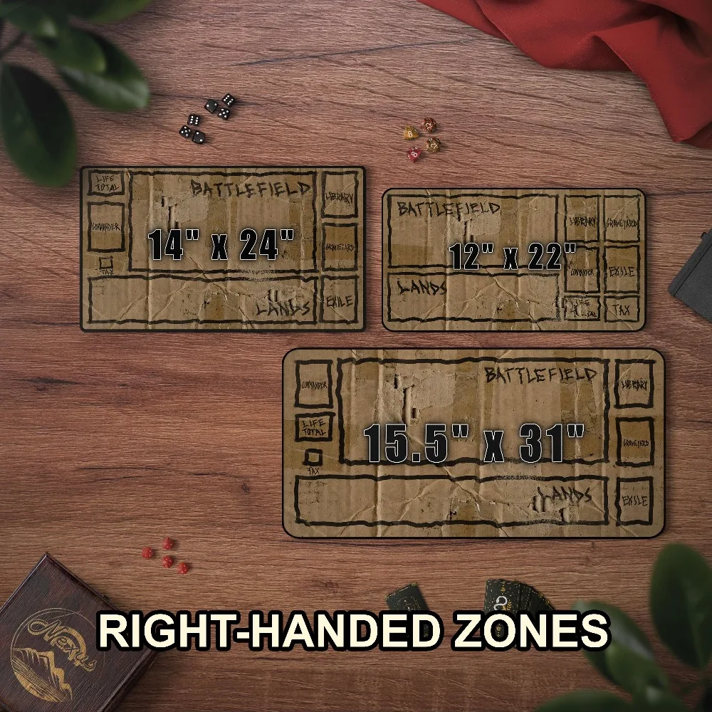 Homeless Man's TCG Playmat V2, Funny Play Mat With Optional EDH Zones, Stitched Edge Game Mat, Cardboard Design desk mat