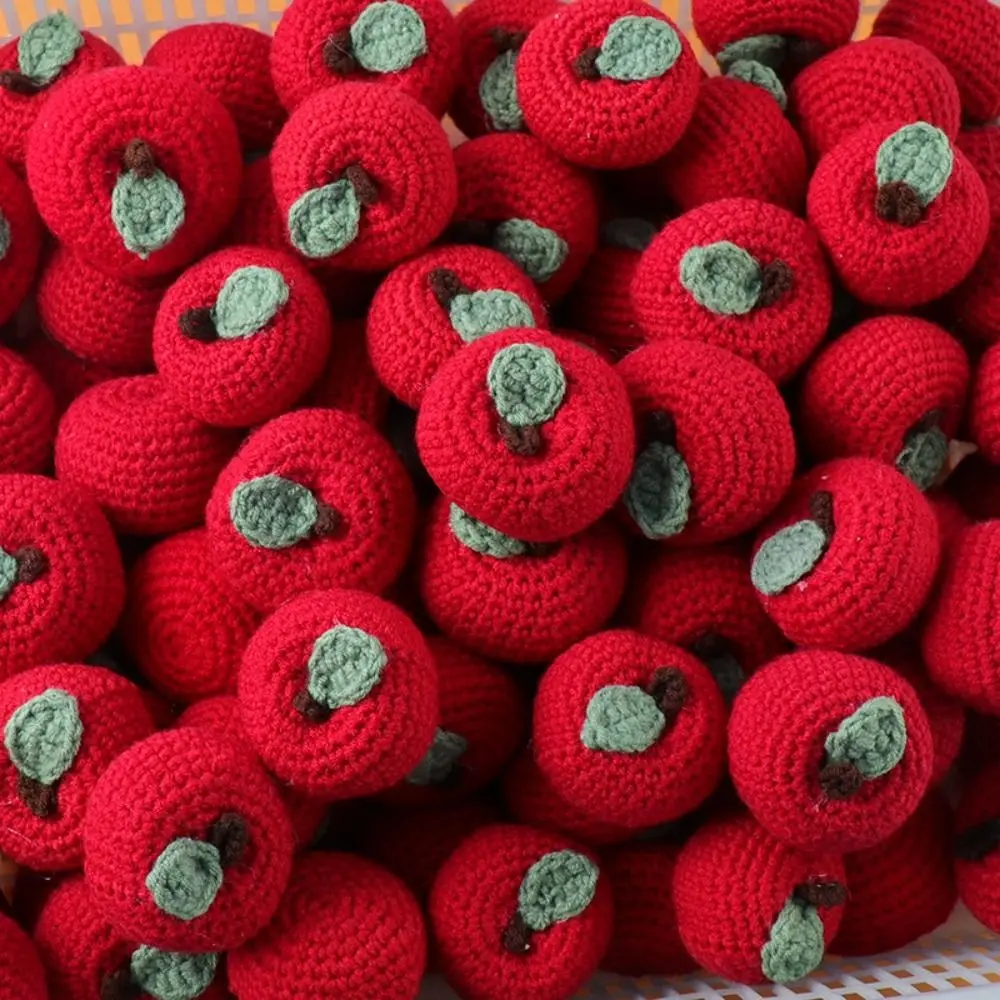 Cartoon Wool Cute Fruit Orange Sunflower Hand Knitted Strawberry Knitting Supplies Strawberry Knitted Strawberry Fruits