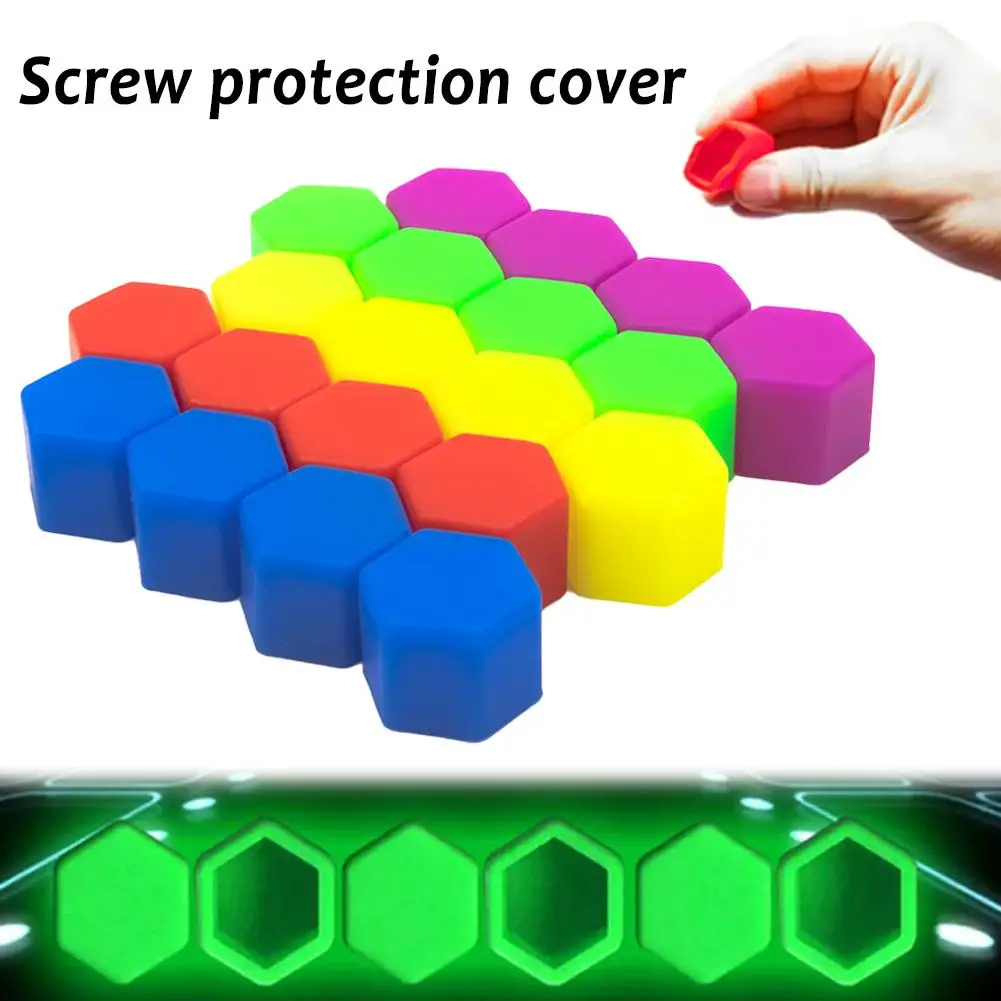 20Pcs 15/17/19/21mm Colorful Car Wheel Caps Bolts Covers Nuts Silicone Anti Rust Cover Auto Wheel Hub Protectors Screw Cap