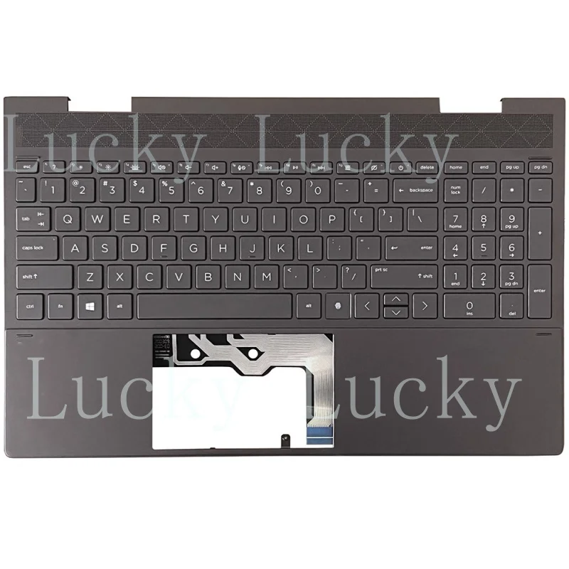 

f US Keyboard&PalmRest For HP Envy X360 15-EE0000 L93119-001 with backlit Brown