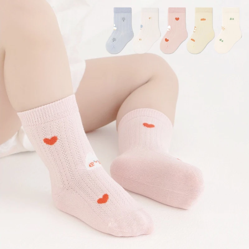 

Детские сетчатые носки для девочек и мальчиков от 0 до 5 лет, летние тонкие хлопковые бесшовные детские носки, милые детские носки с мультяшным принтом, новые модные носки с принтом