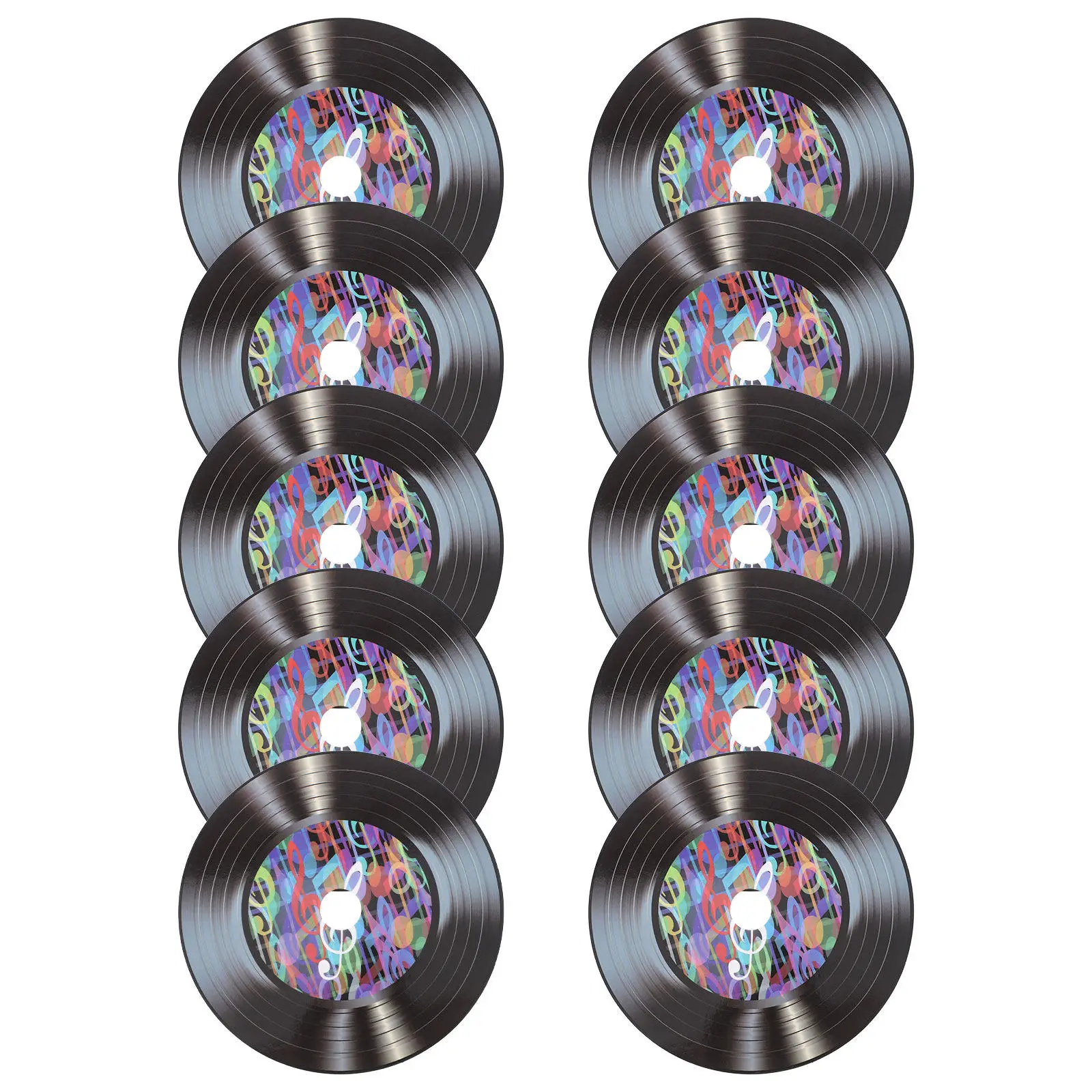 1Set Vinyl Record Wall Decor Set Exquisite Texture Retro Modern Blend Record Music Party Decoration for Coffee Shop Bar Living