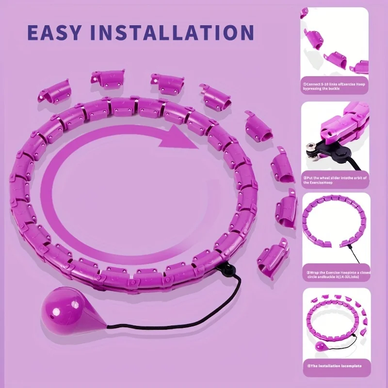 Customizable Fitness Hoop Weights to Exercise At Home Sports Entertainment Sport Equipment for Slimming Gym Ring Portable Body