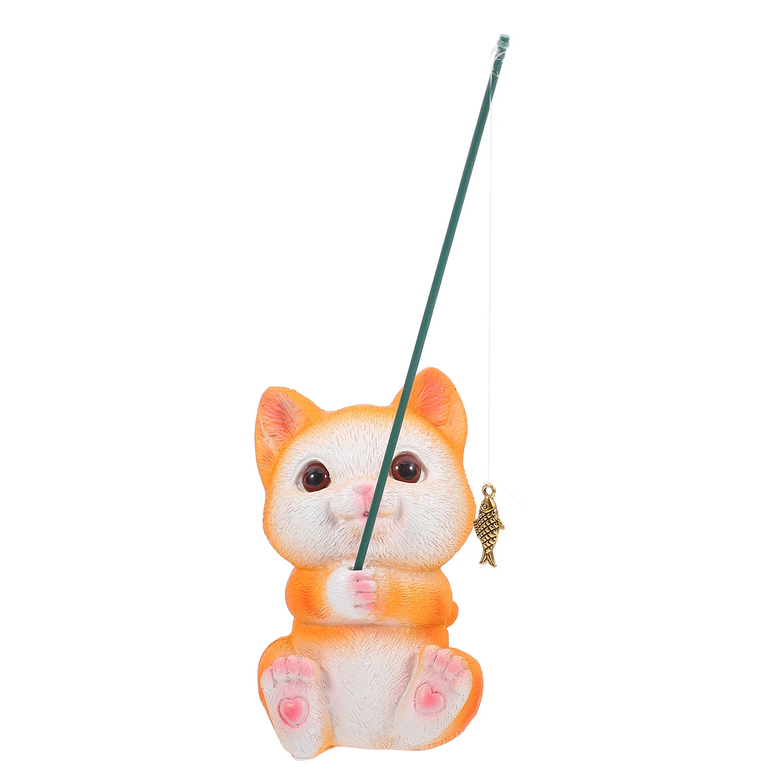 

Cat Fishing Resin Craft Fish Tank Decor Aquarium Fish Tank Decor Adornment Home Office Elegant Modeling Micro L scape