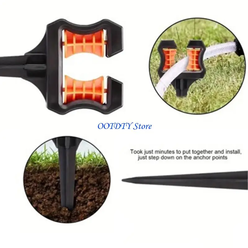 367A Garden Hose Guide Spikes Water Pipe Positioning Holder Roller Outdoor Yard Irrigation Tool Hose Guide Stake