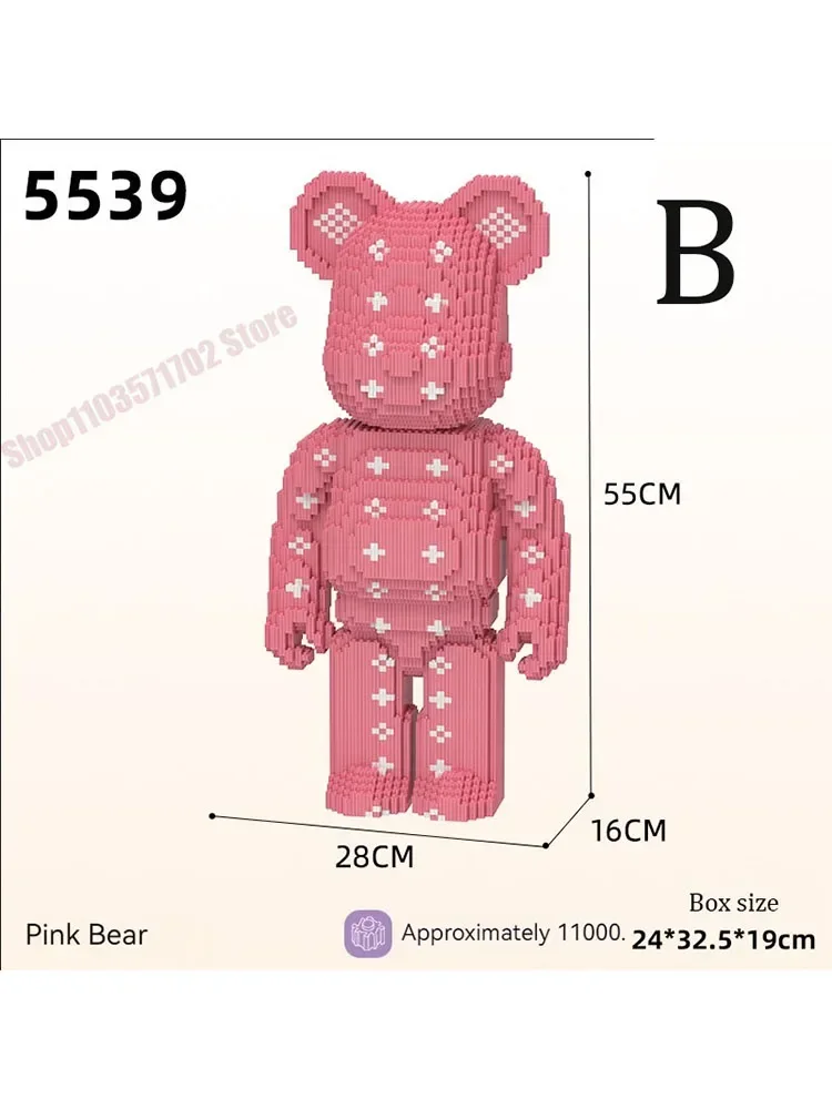 

Bearbrick Micro Building Blocks DIY Assembly 43cm Painting Bear 3D Model Mini Brick Figure Toys For Home Office Decor