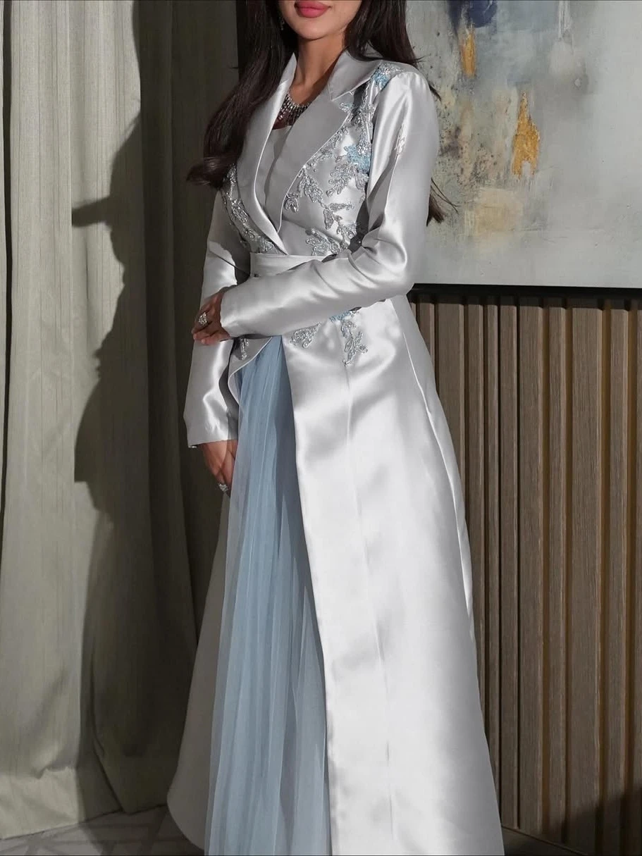 Other Shore Elegantes Vintage-Abschlussballkleid mit süßen silbernen Perlen, Satin, V-Ausschnitt, stilvoll, maßgeschneidert, für formelle Anlässe, Abendparty-Kleider – Detail 6