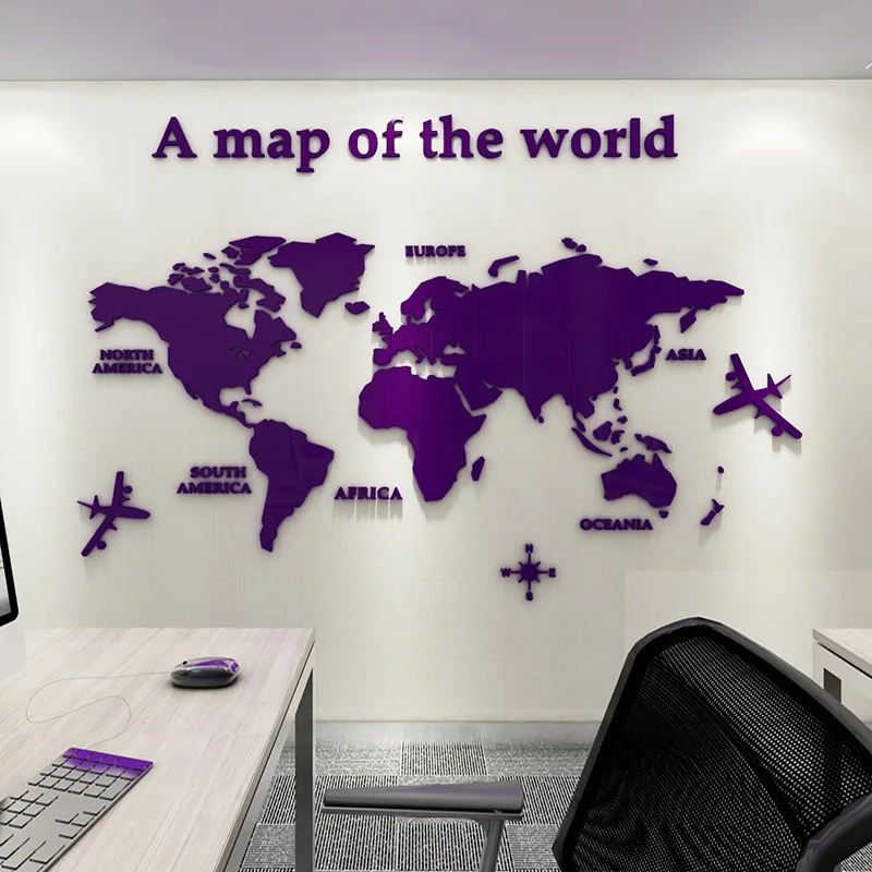 

Creative 3D Three-dimensional Home Decor Acrylic Wall Sticker Modern Style Office Corporate Culture High Quality Wall Sticker