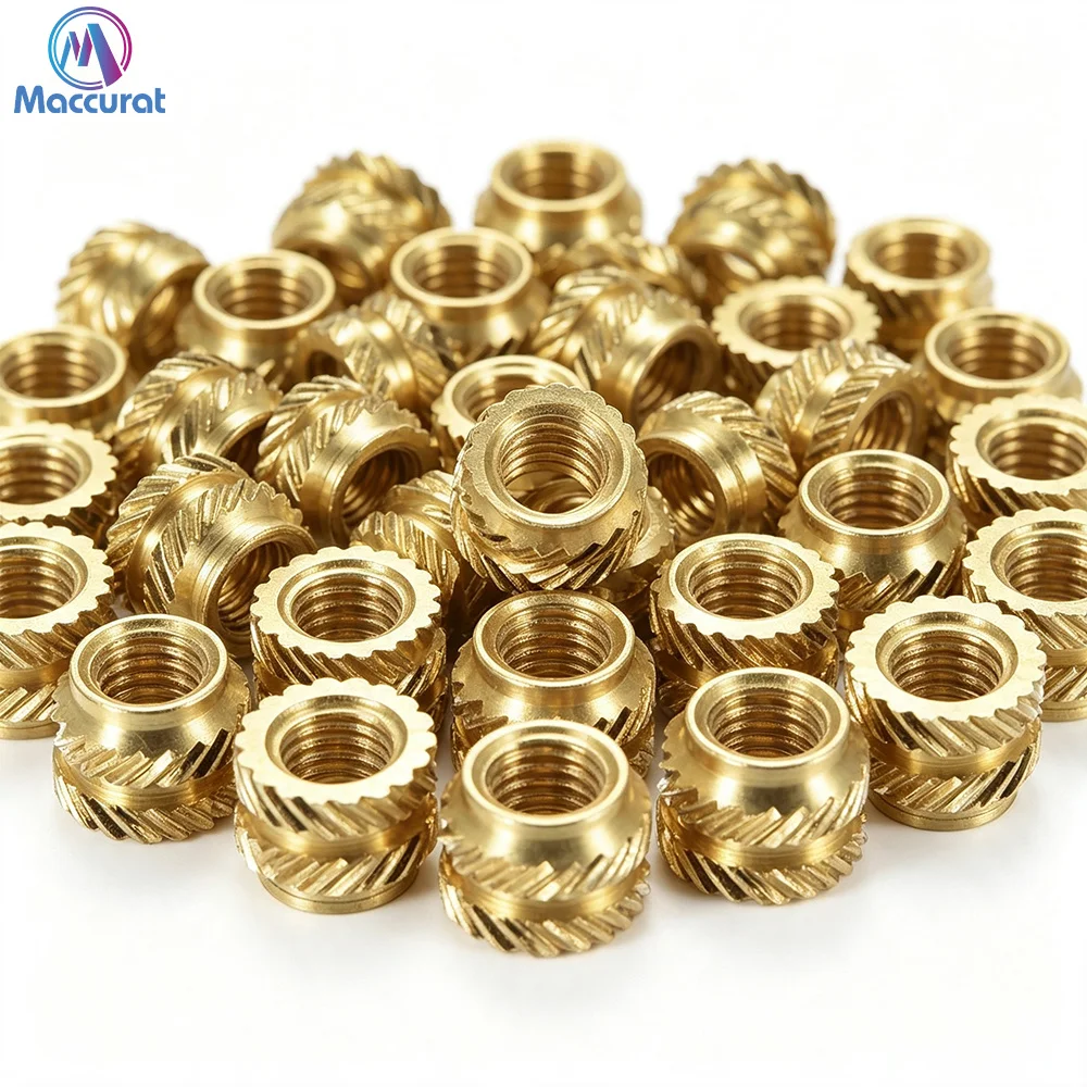 M3 M4 M5 Brass Hot Melt Inset NutS Heating Molding Copper Thread 3D Printer SL-type Double Twill Knurled Injection Brass Nut