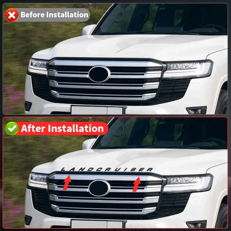 ثلاثية الأبعاد ABS رسائل ملصق هود شعار شارة تعديل الخارجي اكسسوارات ل 2021-2023 تويوتا لاند كروزر 300 LC300 VXR GXR #3