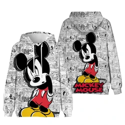 Disney Cartoon Minnie Mickey Mouse 3D Hoodie Sweatshirts Men Women Boys Girls Pullover Harajuku Streetwear Pocket Hoodies