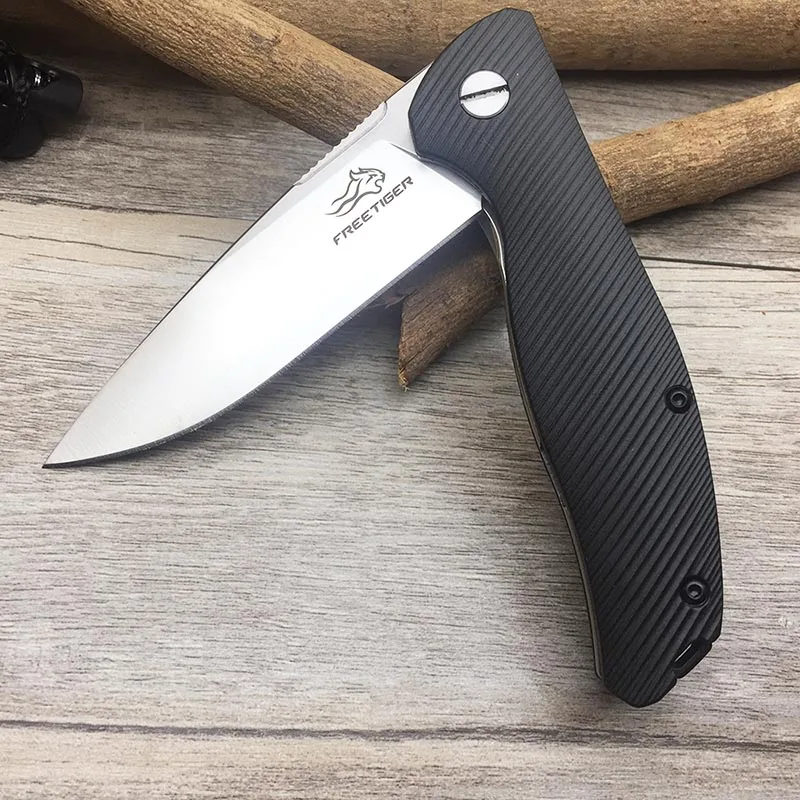 FREETIGER Folding Knife 420 Blade Nylon Fiber Handle Hunting Survival Green Pink Pocket Knife Women\'s EDC Tool FT801