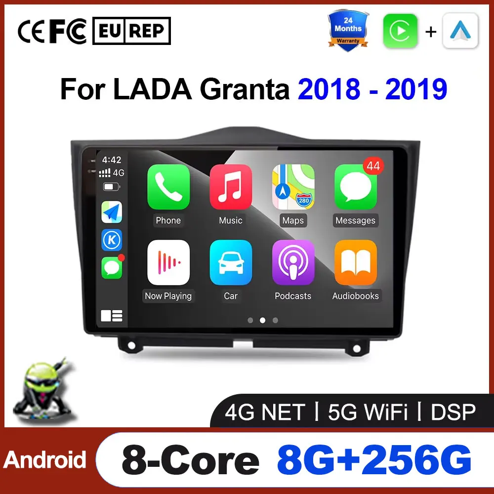 Car Radio Carplay For LADA Granta Cross 2018 - 2019 Navigation GPS Android Auto Screen Video Stereo Wifi Bluetooth No 2din DVD