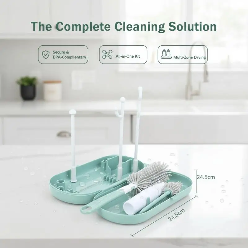 Food Grade Baby Feeding Bottle Drying Rack 1 Set Universal Cup Holder Storage Stand for All Baby Feeding Accessories