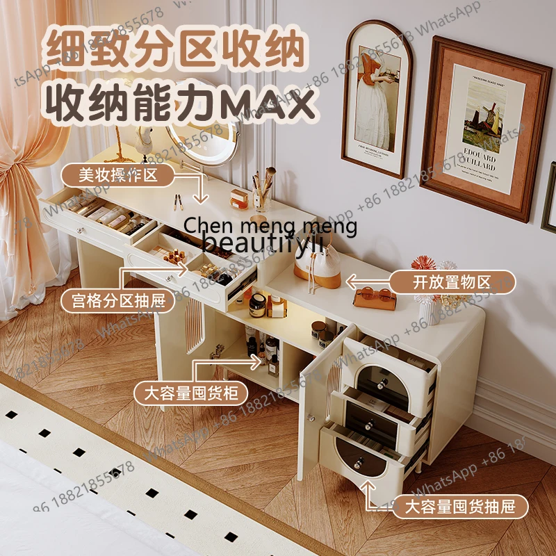 G153 Dresser, chest, integrated French cream style solid wood corner makeup table, simple and modern