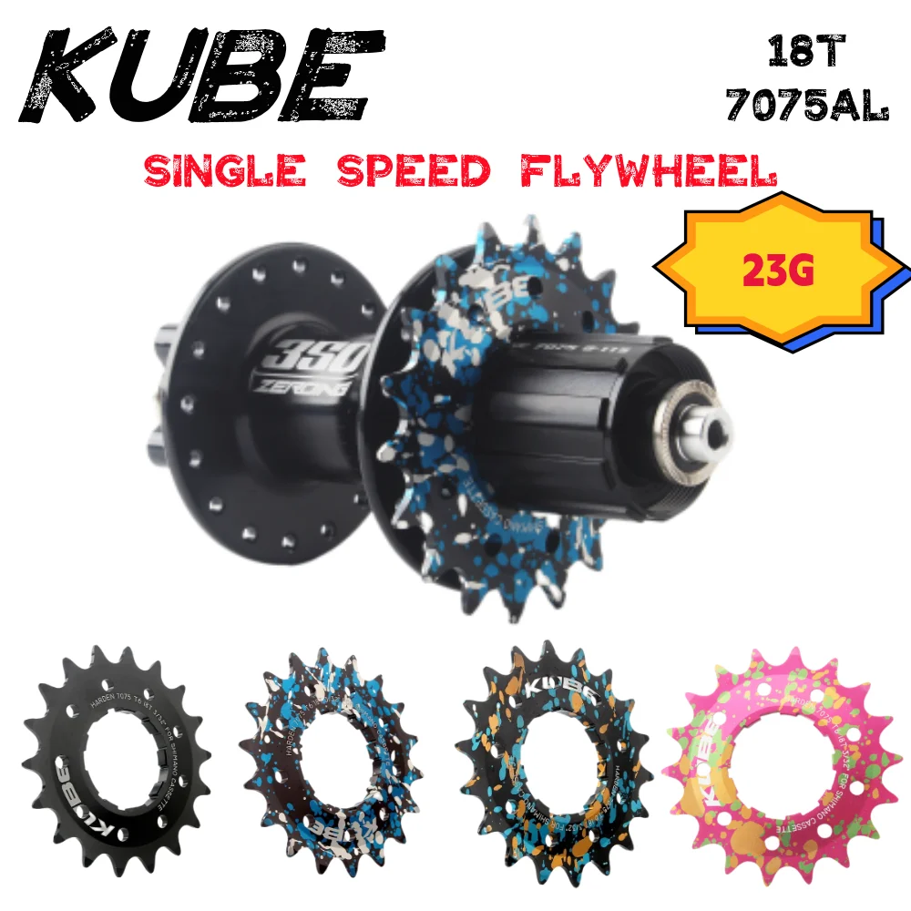 KUBE Single Speed Conversion Kit Single Speed Cassette Cog 18T MTB Bicycle Freewheel 1S Ultralight 23g Road Bike Sprocket AL7075