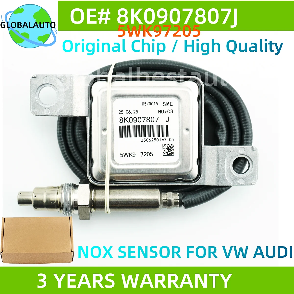 

8K0907807J 5WK97205 5WK9 7205 High Quality New Nox Sensor Nitrogen Oxide Sensor For Audi A4 8K A5 A6 Q5 8R 2010-2017