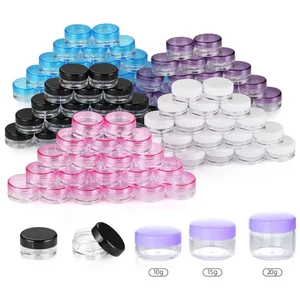 10PCS Empty 2g - 20g Travel Small Colorful Covers Clear Plastic Cosmetic Pot Jars With Lids For Face Cream Lip Balm Containers 10 best sales lipgloss container - №3