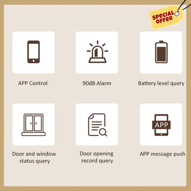 Smart Wifi Door And Window Alarm Sensor With Open/Close Detection Function, Remote Anti-Theft Alarm-WMAN