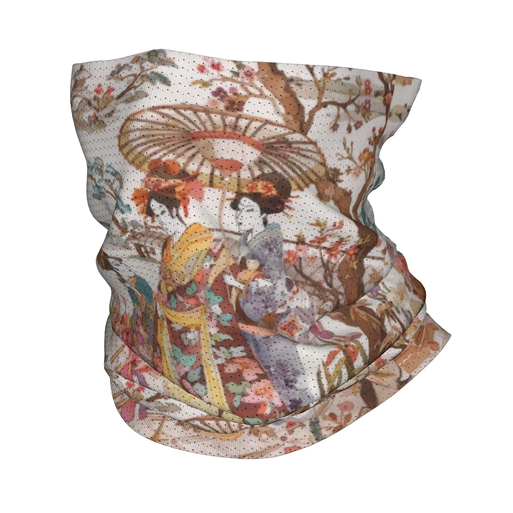 Vintage Japanese Geishas Traditional Art Winter Headband Neck Warmer Women Men Ski Running Tube Scarf  Face Bandana Gaiter