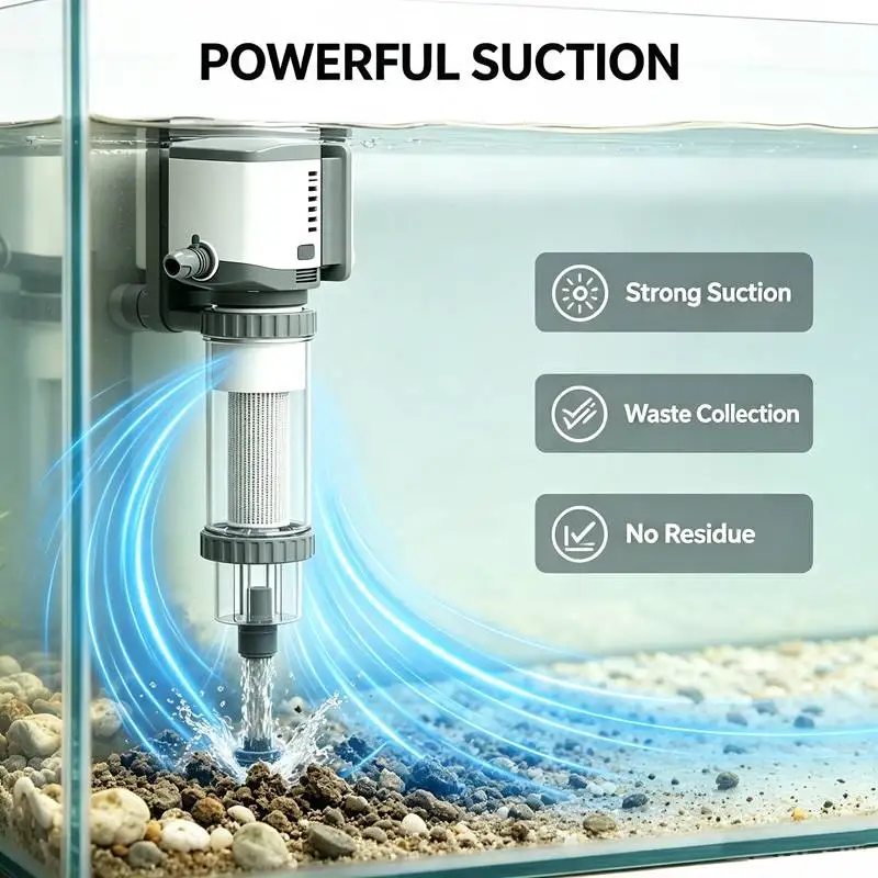 Aquarium Fish Tank Toilet 3‑in‑1 Circulation Pump Fish Waste Separator Fish Poop Suction Collector  Cleaner Freshwater Saltwater
