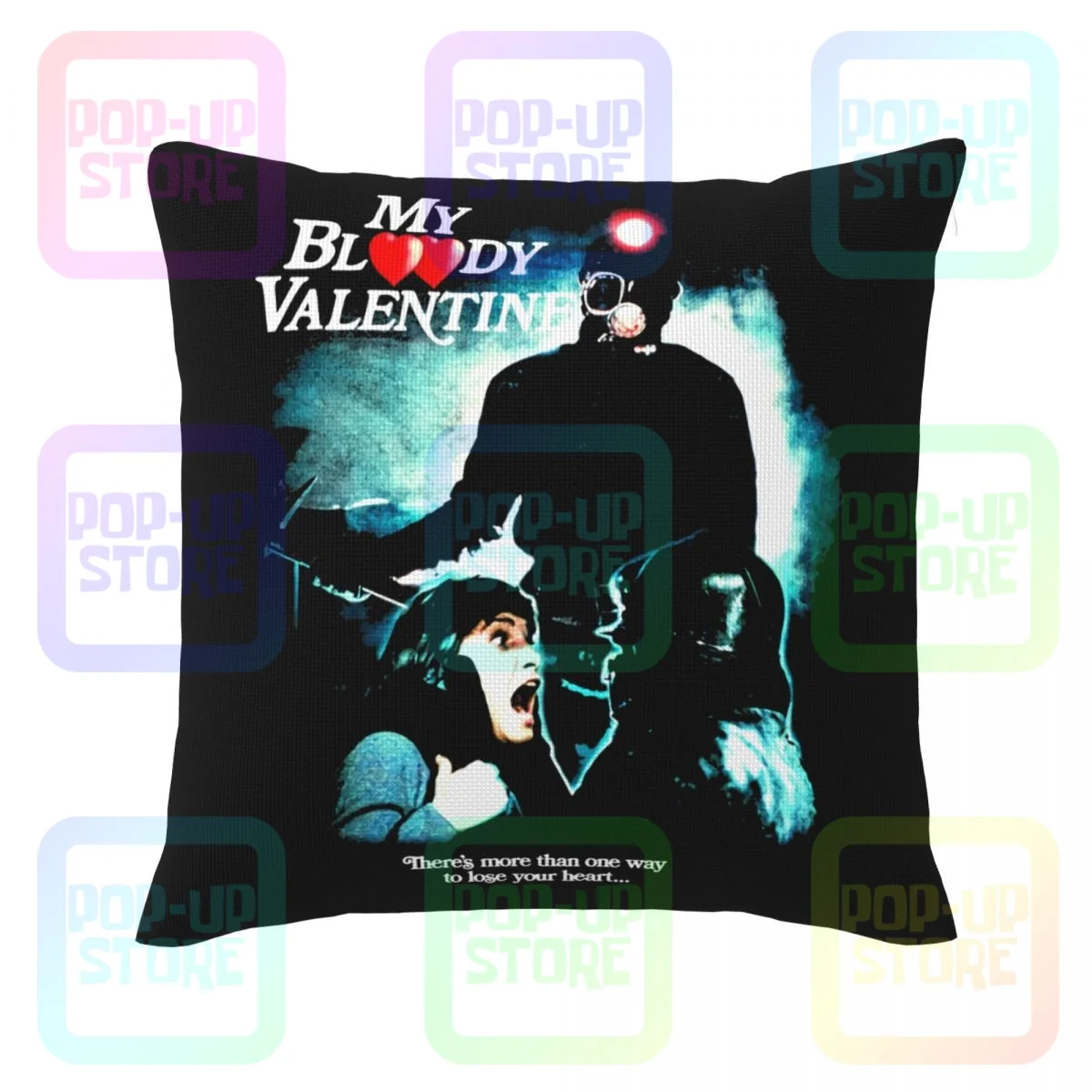 My Bloody Valentine Movie 1981 Lose Your Heart Horror Slasher Harajuku Linen Pillowcase Throw Pillow Cover Printed