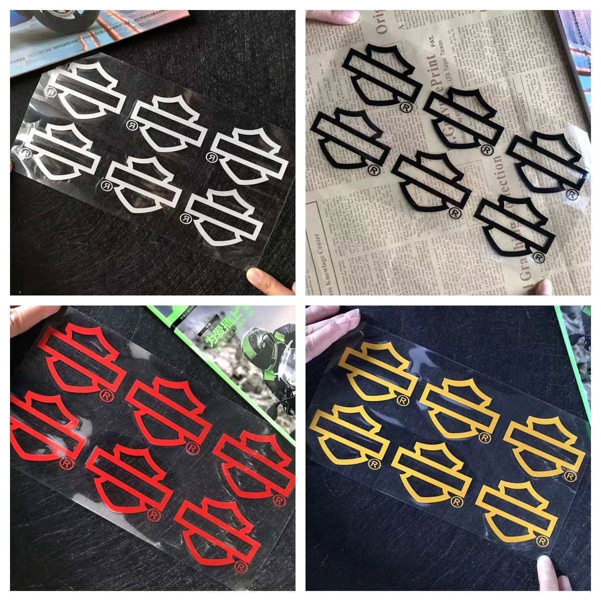 Adesivo de personalidade para motocicleta, 6 peças, tanque de combustível, capacete, tanque de bicicleta, decalque para harley davidson softail sports
