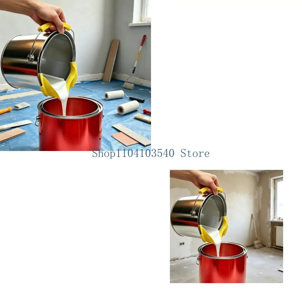 02DC Complete Paint Pouring Solution 4 Piece Nozzle And Roller Groomer Leakproof Design For 1 Gallon Size Paint Bucket
