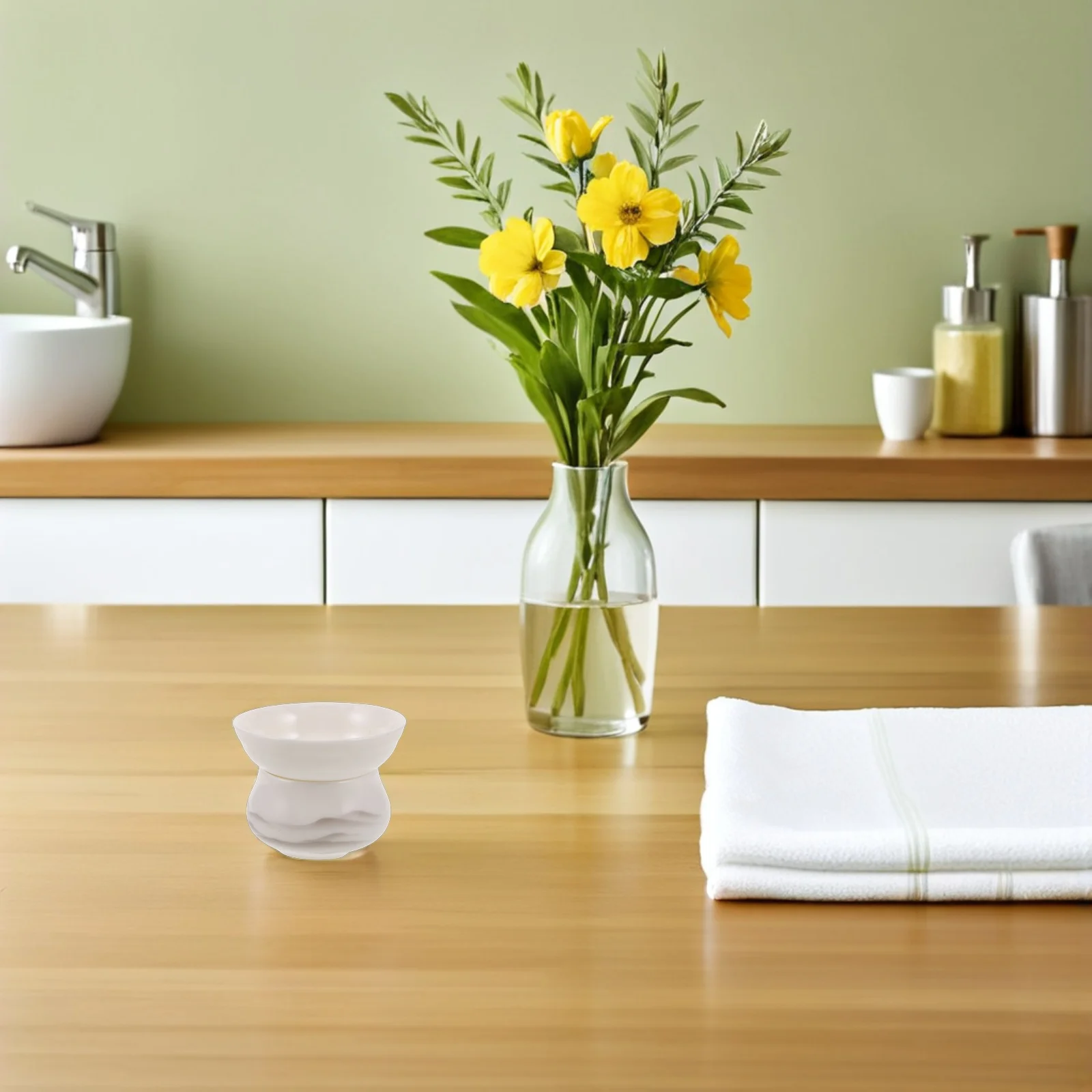 

Porcelain Tea Filter Strainer with Stand for Loose Ceramic Reusable Infuser for Daily Tea Rituals White