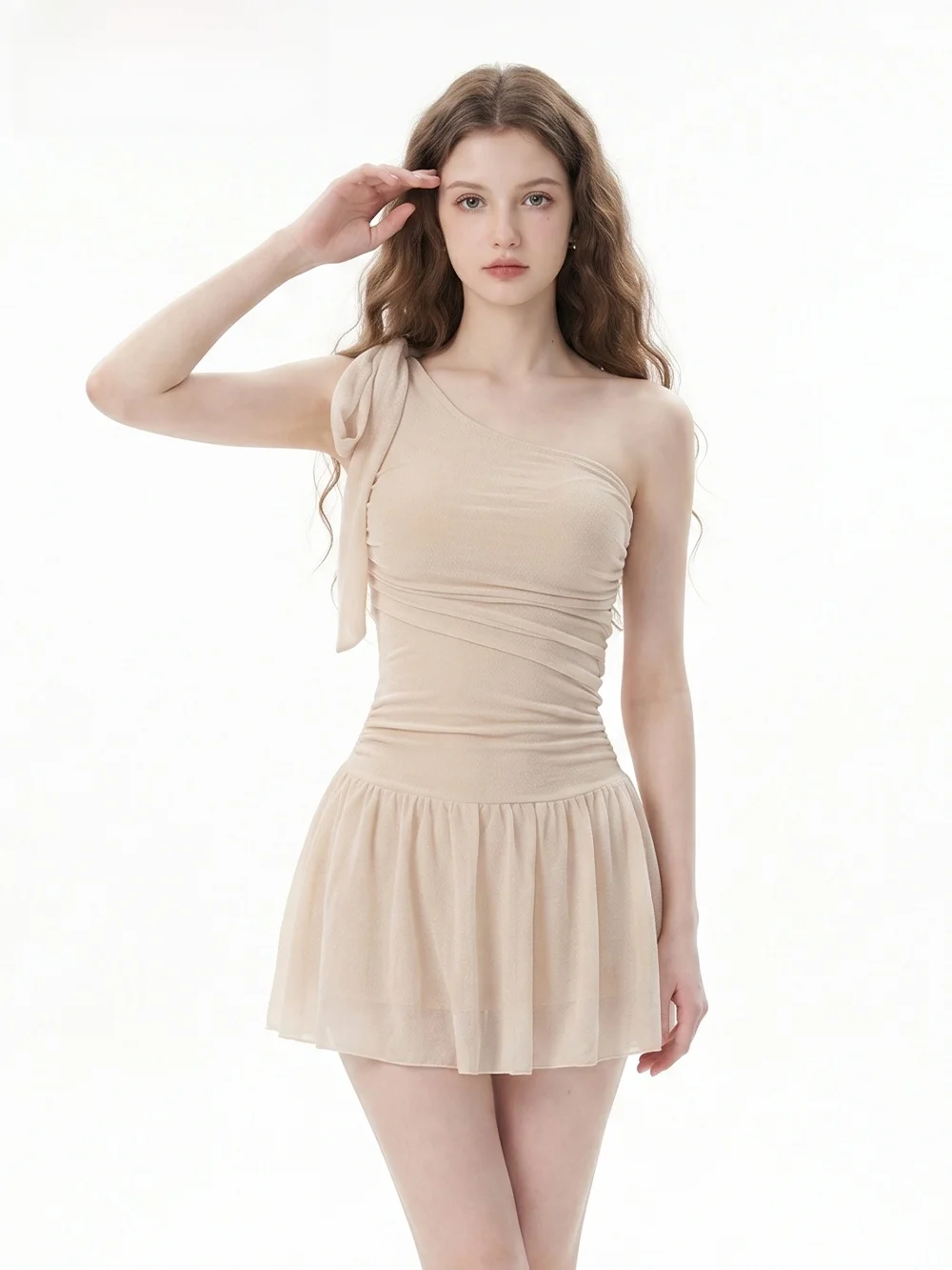 2026 New  Knot  Swimsuit Shoulder Bared Thermal Vacation Women's Slimming Casual Swimwear  Style Holid...