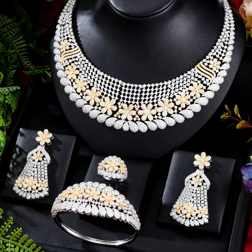 GODKI Famous Brand Luxury African/Indian Jewelry Sets For Women Wedding Party Zircon Crystal Dubai Bridal Jewelry Set Gift