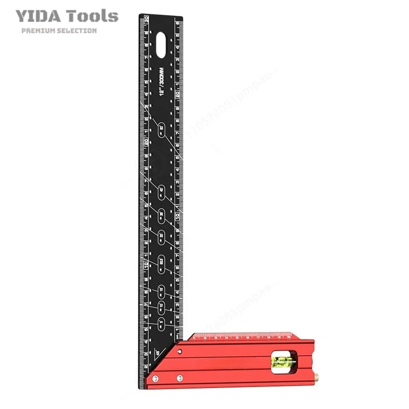 High Grade Adjustable Combination Square Woodworking 45 90 Degree Multifunctional Marking Measuring Ruler