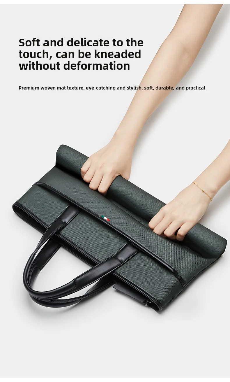 Men's Business Briefcase Wear-Resistant Laptop Notebook Computer Bag Document Handbag for Office Commuting Travel