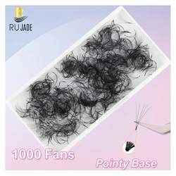 RUJADE 1000 Fans Loose Sharp Slim Narrow Stem Premade Fans Lash Extension Thin Pointy Base Wide Fan 3D 4D 5D 6D jar Loose Lashes