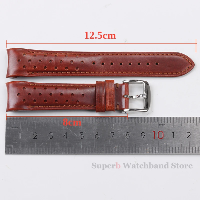 男性と女性のためのユニバーサルオイルワックスレザーストラップ,湾曲したエンドバンド,牛革ブレスレット,時計アクセサリー,高品質,20mm, 22mm