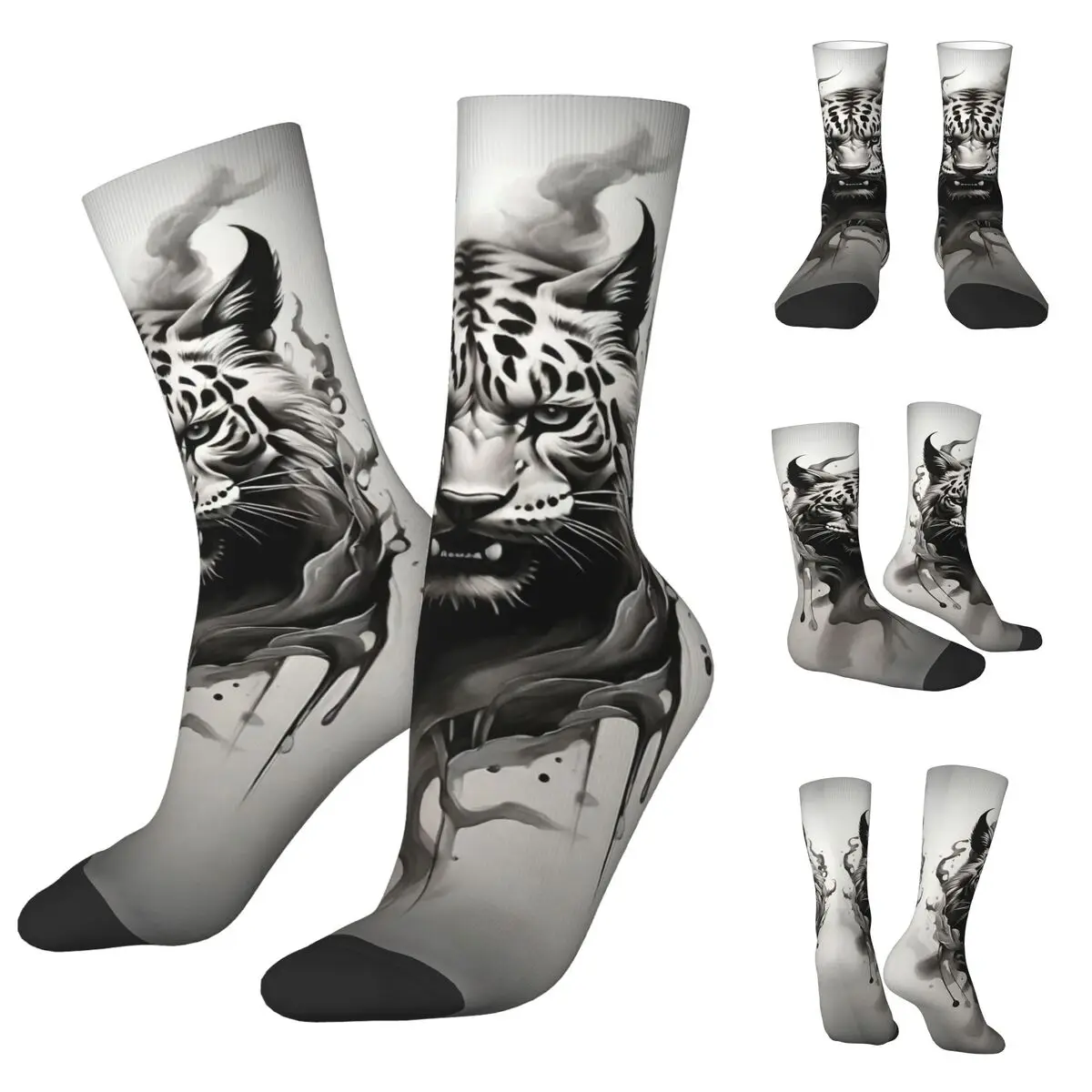 3D printing cosy Unisex Socks,Running Cool Animals, Lions, Tigers, Gorillas 12 Interesting Four Seasons Socks