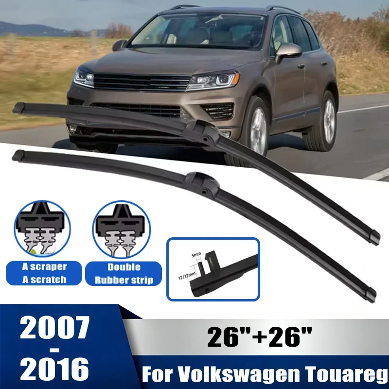 

2pcs Wiper Front Wiper Blades Set For Volkswagen Touareg 2007-2016 2008 Windshield Windscreen Window 26"+26" Car Accessories