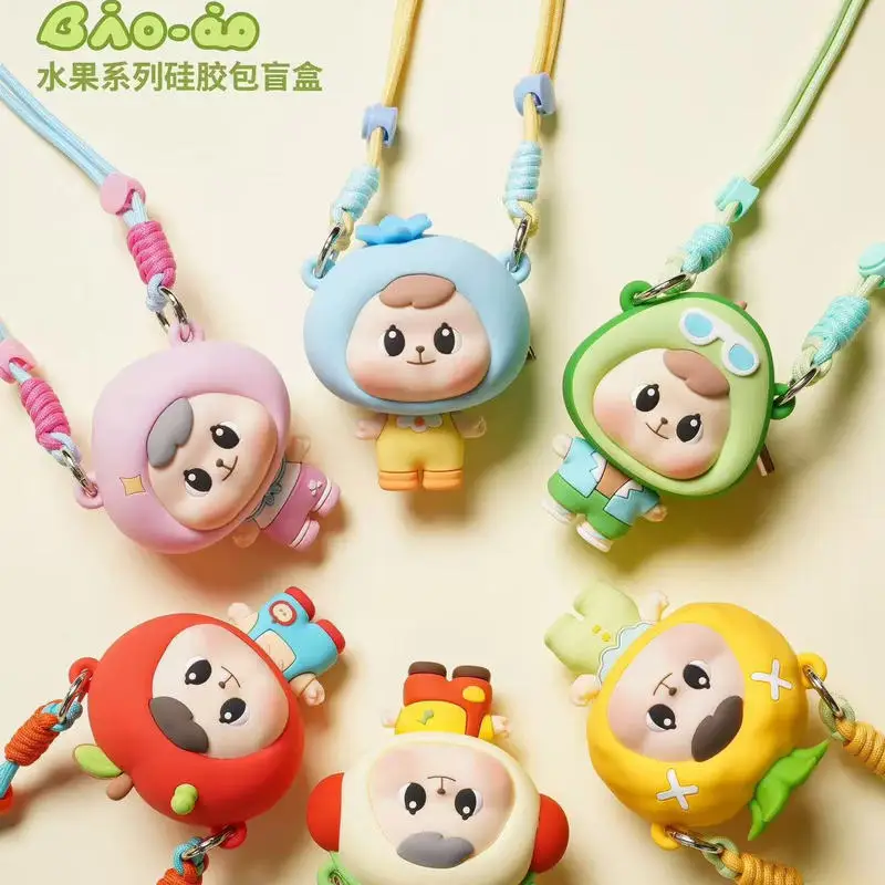 

Genuine Bao-Ao Blind Box Fruit Silicone Bag Series Trendy Play Handmade Cute Apple Pendant Bag With Hanging Rope Birthday Gift