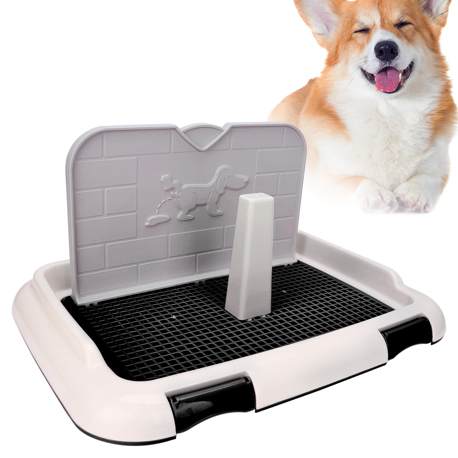 Dog Toilet Indoor Puppy Training Toilet Cat Potty Fence Dog Scheduled Urination Potty TrayBlack