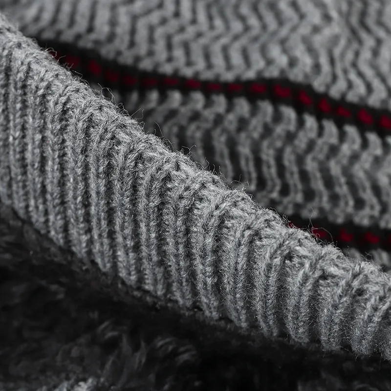 Women's Beanie Caps Winter Color Blocked Cap Plush Thick men's Knitted Hat Warm Brimless Cold Hats Woolen Hat 4m628 4